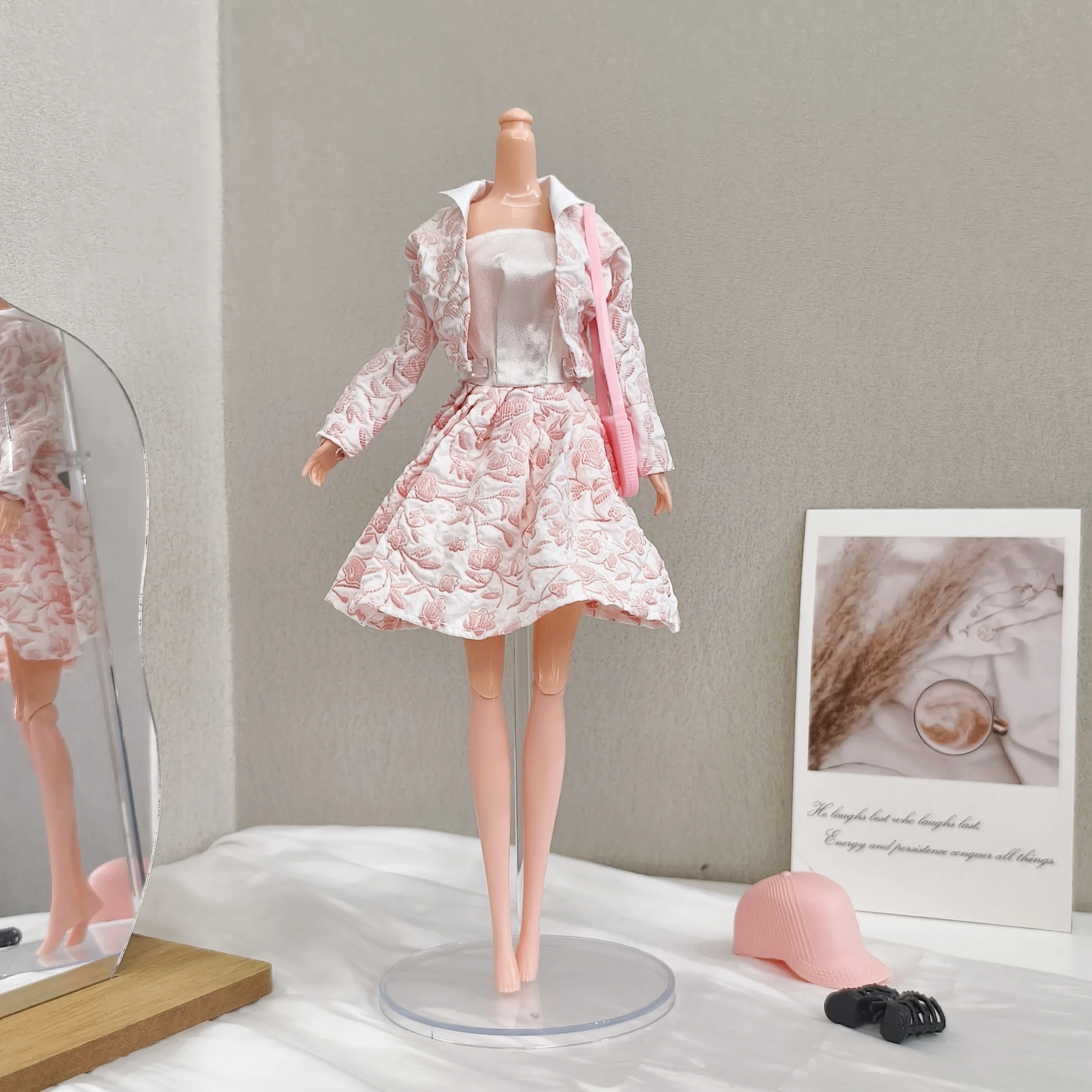 30cm 인형 옷 액세서리 프렌치 엘레강트 플라워 드레스 세트 1/6 BJD 슈퍼모델 인형 DIY 데일리 드레스업