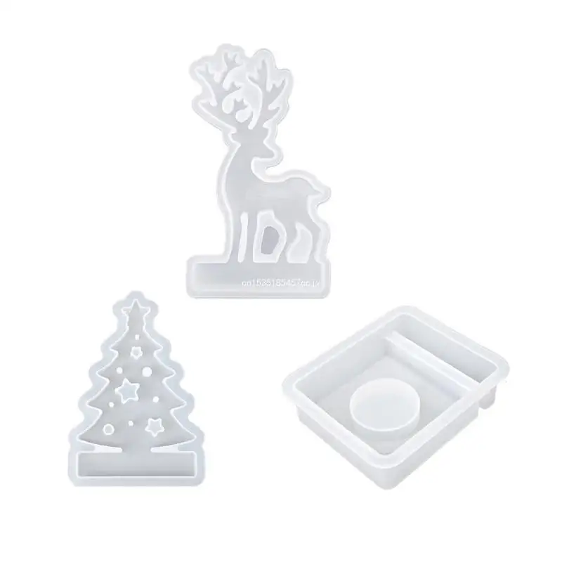 

Pack of 3 Christmas Stand Molds Candlestick Crafting Mould Silicone Molds Dropship