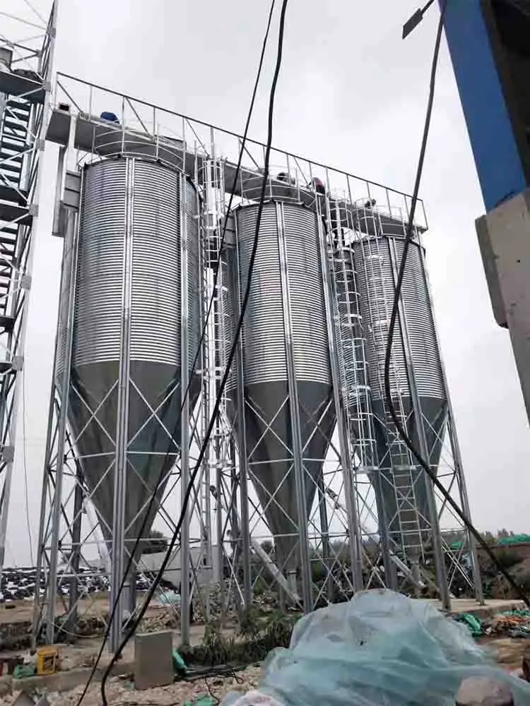 Feeding Tower 10-50 Tons Feed Storage Bin for Pig Farm and Chicken Farm Galvanized Sheet Material Tower Automation Feed Line