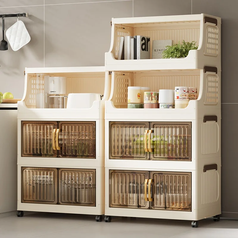 Multi-Layer Mobile Storage Cabinet for Living Room And Bedroom Home Snack Organizer Stackable Shelf Space Saving Solution