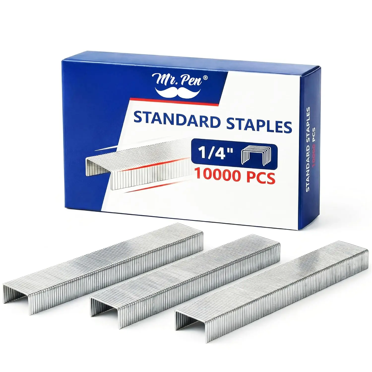 Staples for Staple Gun, 20 Sheets Capacity, 1/4 inch Leg, 10000 Staples Bulk, Fits Most Desk Staplers & Staple Guns