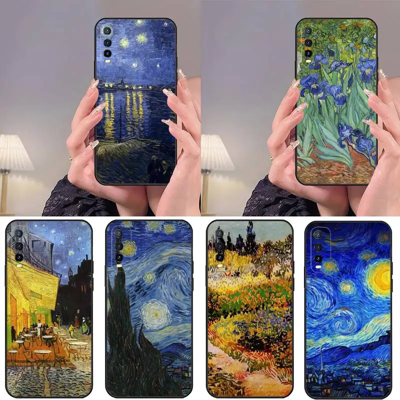 Van Gogh Art Illustration Phone Case For OPPO Find X5 X3 X2 A93 Reno 4 3 Pro A74 A72 A53 A77 A52 A93 S 4G Funda Mobile Phone Bag