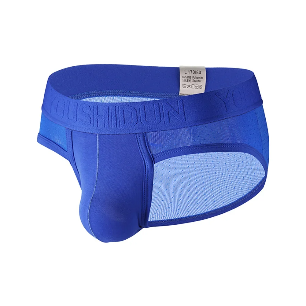 ملابس داخلية شبكية مثيرة للرجال بخصر منخفض على شكل حرف U محدبة سراويل داخلية للشباب من القطن المنشعب قابلة للتنفس سراويل رياضية عالية المرونة