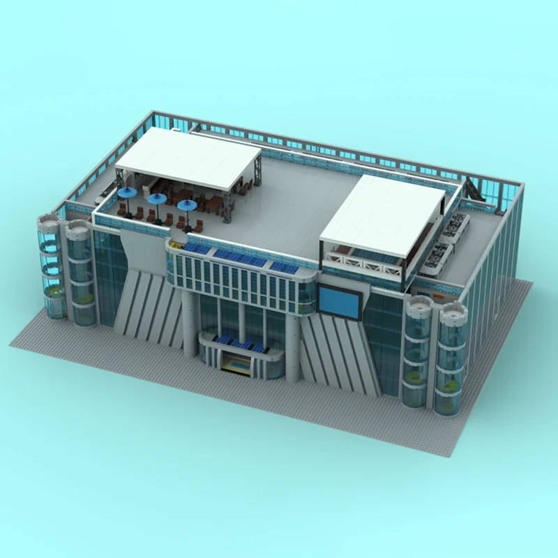 مدينة شارع عرض Moc اللبنات وحدات مركز تسوق نموذج التكنولوجيا الطوب لتقوم بها بنفسك تجميع اللعب البناء هدايا العيد