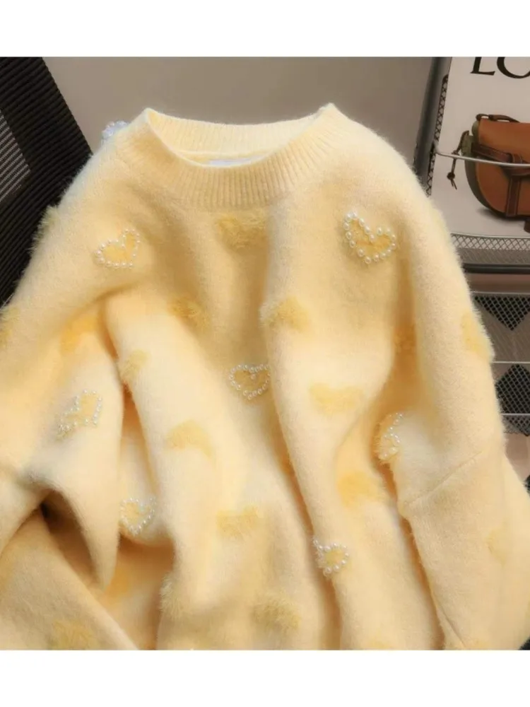 

Knitted Winter Clothes Woman Pulls Femmes All-match Loose Simple Style Sweaters Comfortable Homewear Commuting Casual Pullover