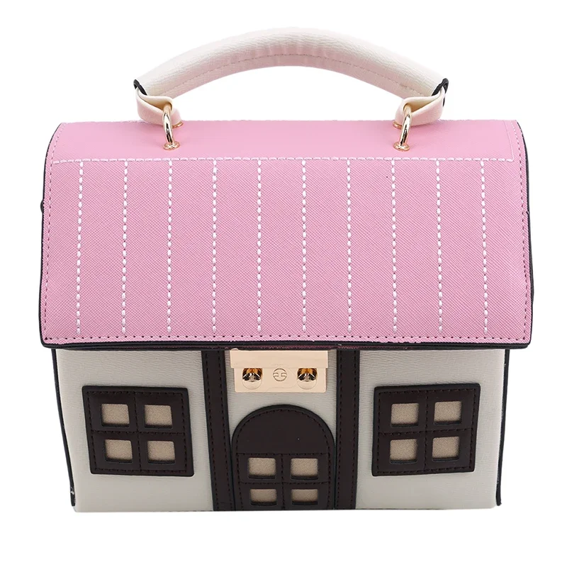 Personality House Shaped Leather Women Handbags Creative Girl Messenger Crossbody Bag Shoulder Bag Bolsa Feminina