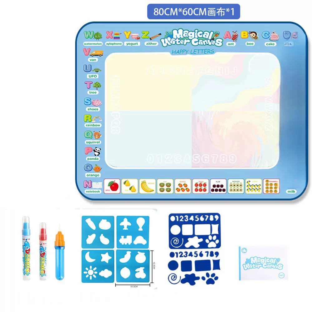 Magische Wasser-Malunterlage zum Ausmalen und Kritzeln mit wiederverwendbaren magischen Stiften, Montessori-Malbrett, Lernspielzeug, Geschenk für Kinder – Detail 9
