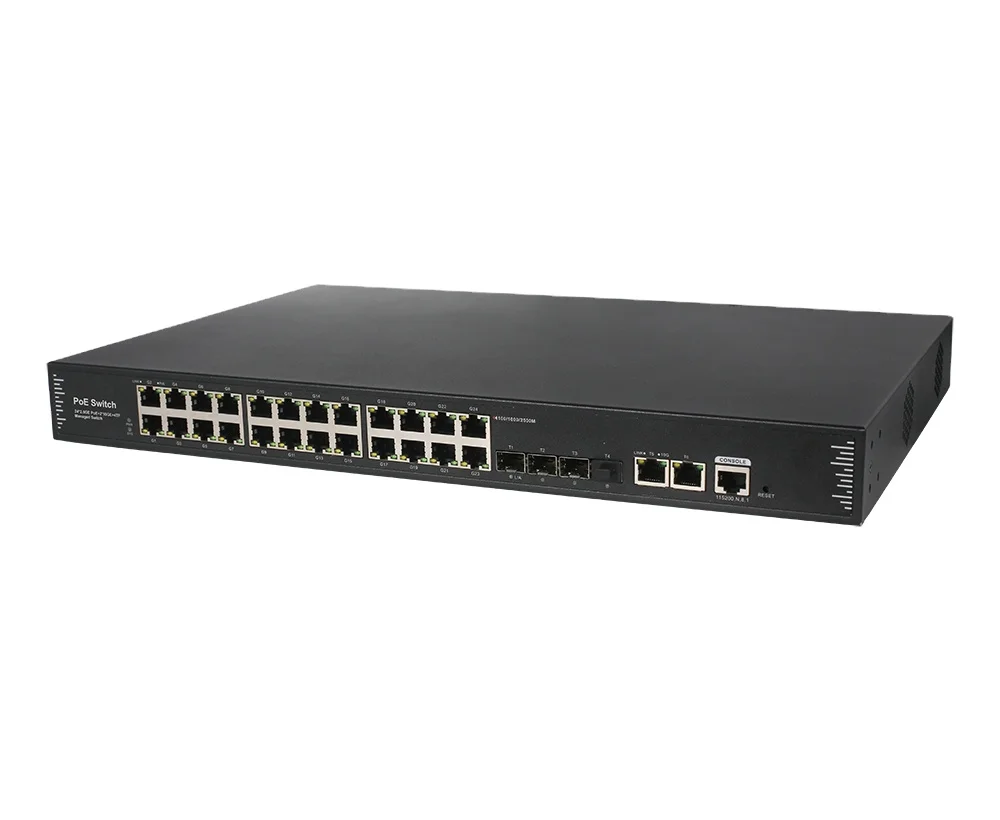30-port 2.5G Managed PoE Switch 24*10/100/1000/2500M PoE Ports + 2*1/10G RJ45 Ports + 4* Uplink SFP+ Fiber Network Switches