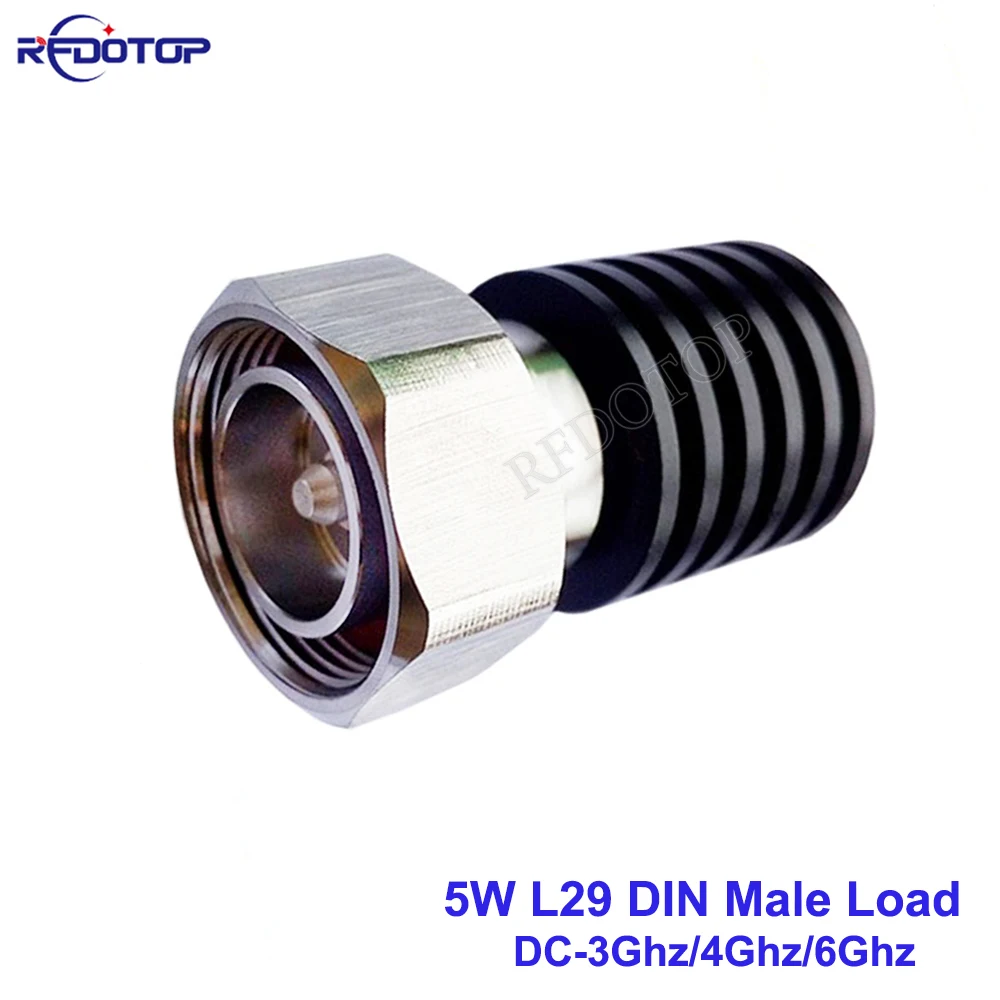 5W 3Ghz/4Ghz/6Ghz L29 DIN Male Plug RF Coaxial Termination Dummy Load 50 Ohm Connector Socket Brass Straight Coaxial RF Adapter