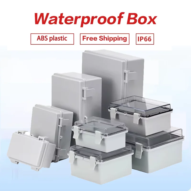 Outdoor IP66 ABS Plastic Enclosure Box Waterproof Power Junction Distribution Box for Electric Instrument Projects