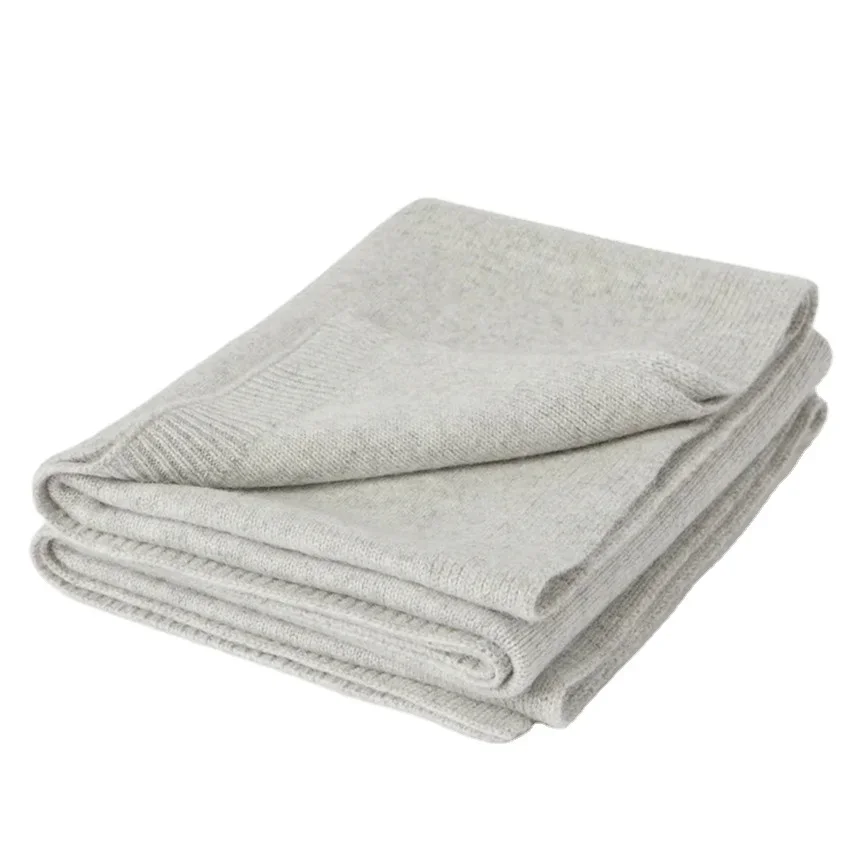 

High Quality Wholesale Soft Touch Luxury Knitted Customize Bed Blanket Cashmere Blanket All Season