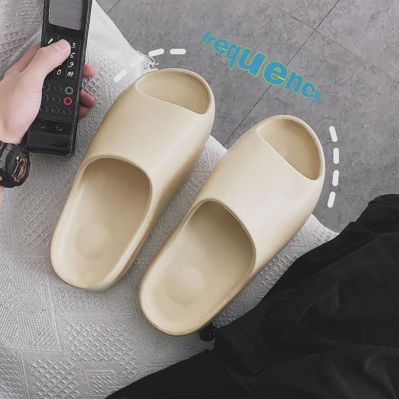 Men's Solid Color Casual Simple Slippers, EVA Material, Versatile Stylish Design, Thick Sole, Convenient, Anti-skid