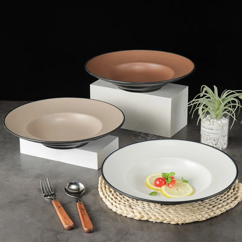 

Melamine Deep Plate Porcelain Imitation Tableware Salad Bowl Japanese Creative Western Food Plate