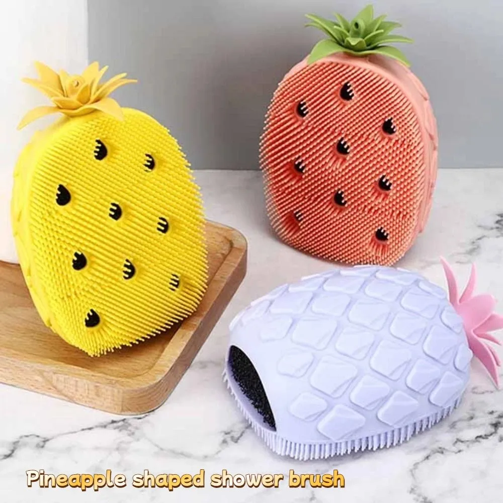 

Candy Color Fruit Shape Shower Brush Soft Hair Non-Slip Silicone Shampoo Brush Bath Supplies Exfoliation Shower Massage Brushes