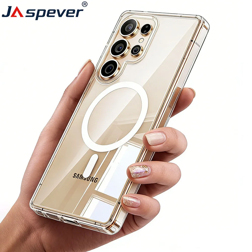 Clear Magnetic For Magsafe Case For Samsung Galaxy S26 S25 S24 S23 S22 S21 Ultra Fe Plus Hybrid Hard Cover S26+ S25fe S25+ Soft