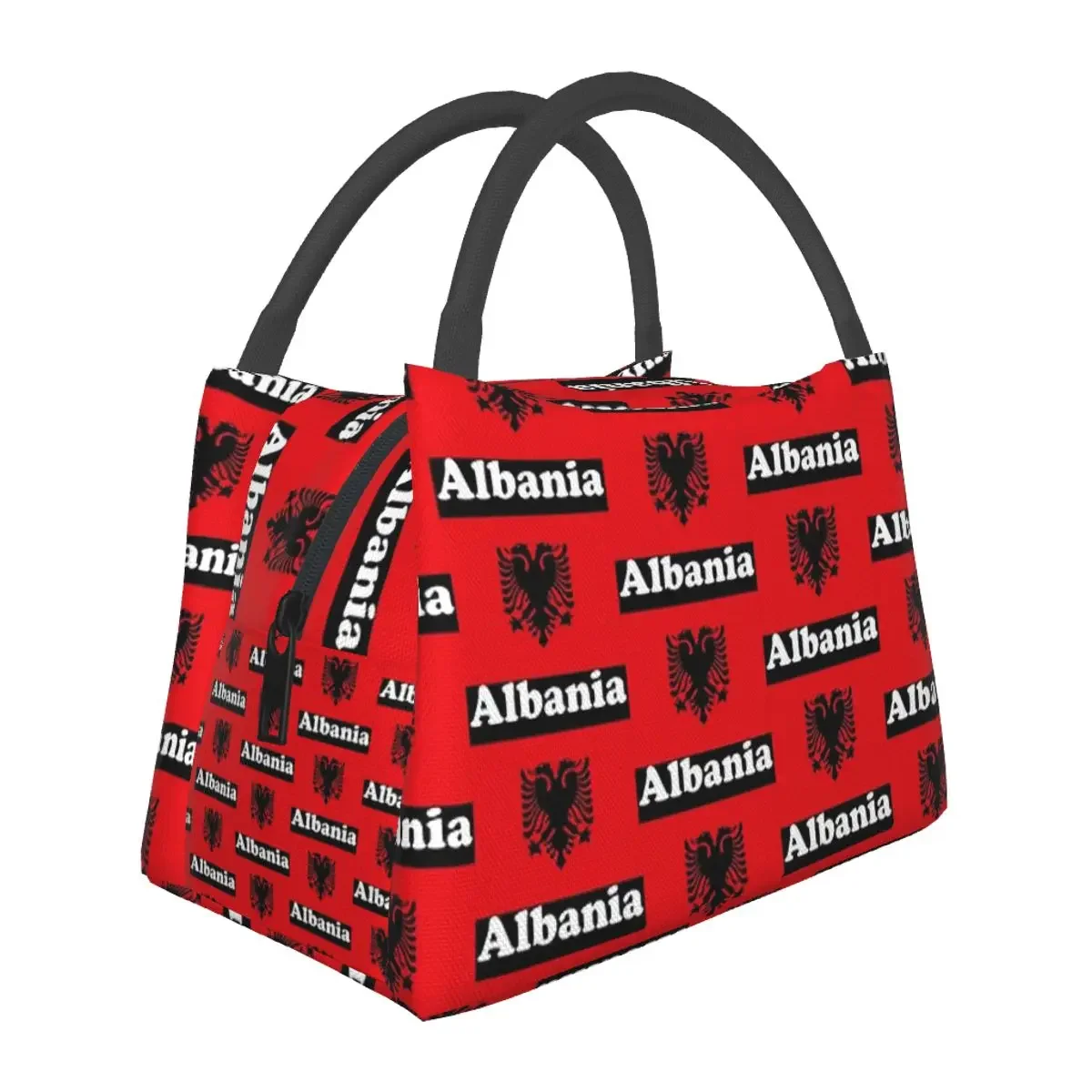 

Ланч-сумки с флагом Албании, изолированный портативный тоут для еды и пикника, Термосумка для женщин и детей, для работы