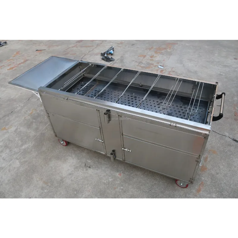 4-row bbq grills outdoor chicken roaster charcoal fish and   HJ-KJL4