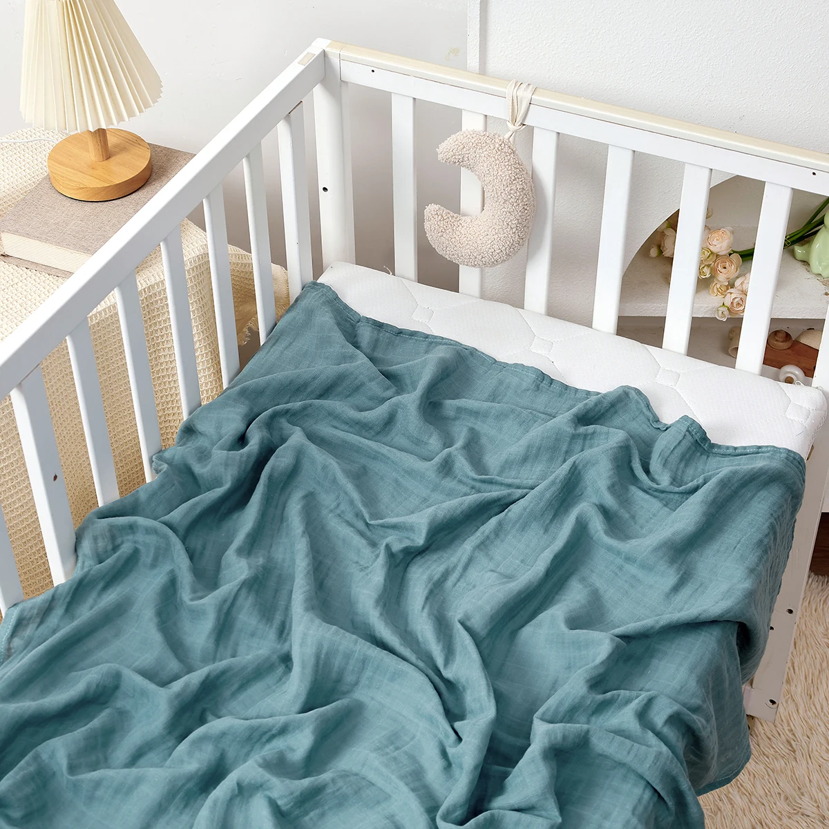 

1 Pc 120*110CM Baby Muslin Swaddle 100% Cotton Soft Cute Print Baby Blanket