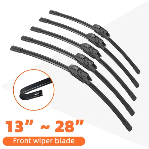 Wiper Blade Universal General J U Hook 13"14"16"17"18"19"20"21" 22" 24" 26"28" Windshield Windscreen Rubber Car Accessories