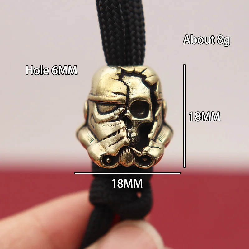 Dead Soldier Skull Face Half Helmet Knife Beads Lanyard Pendant Brass Charms EDC Tool Survival Bracelet DIY Paracord Accessories