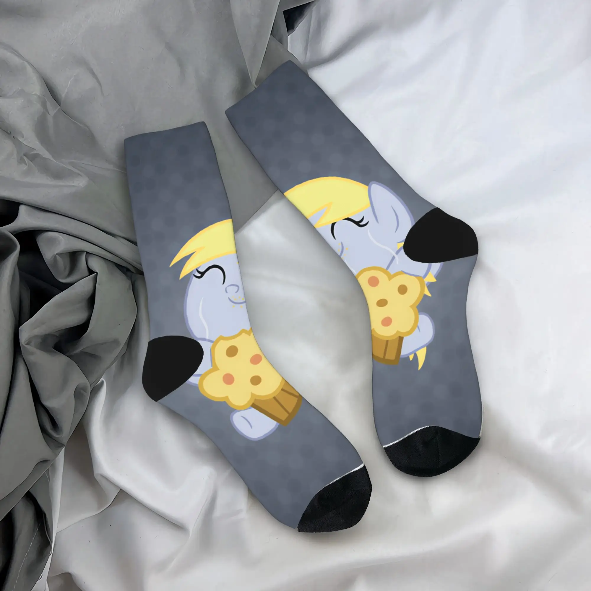 Derpy Muffins Hooves Socks  Retro Stockings Unisex Men Soft Breathable Running Socks Spring Design Anti Skid Socks