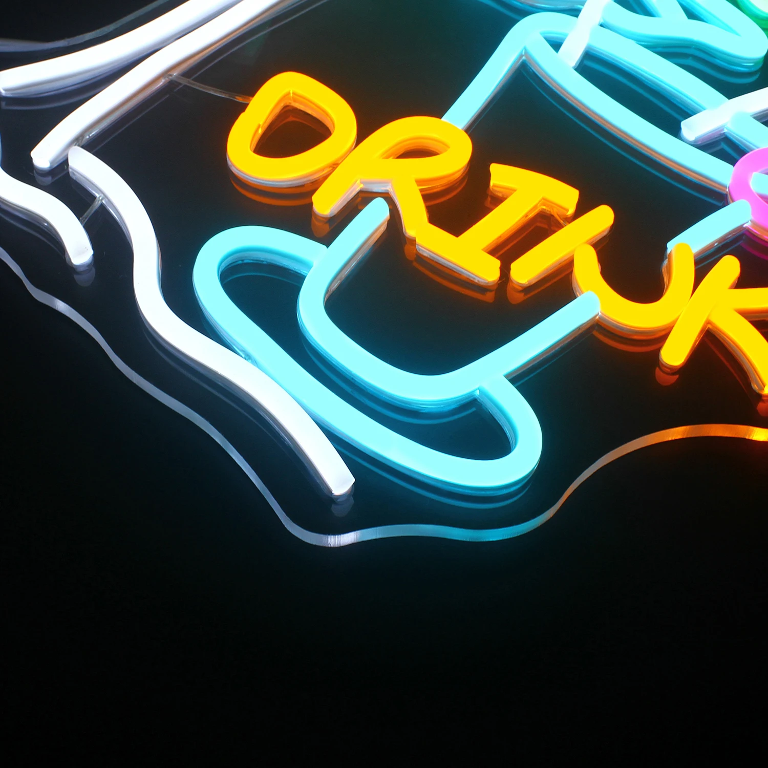 Beach Drink Neon Led Signs Acrylic Board Lights Logo Zasilana przez USB Ściemnialna lampa ścienna do baru piwnego Oświetlenie imprezowe Night Club