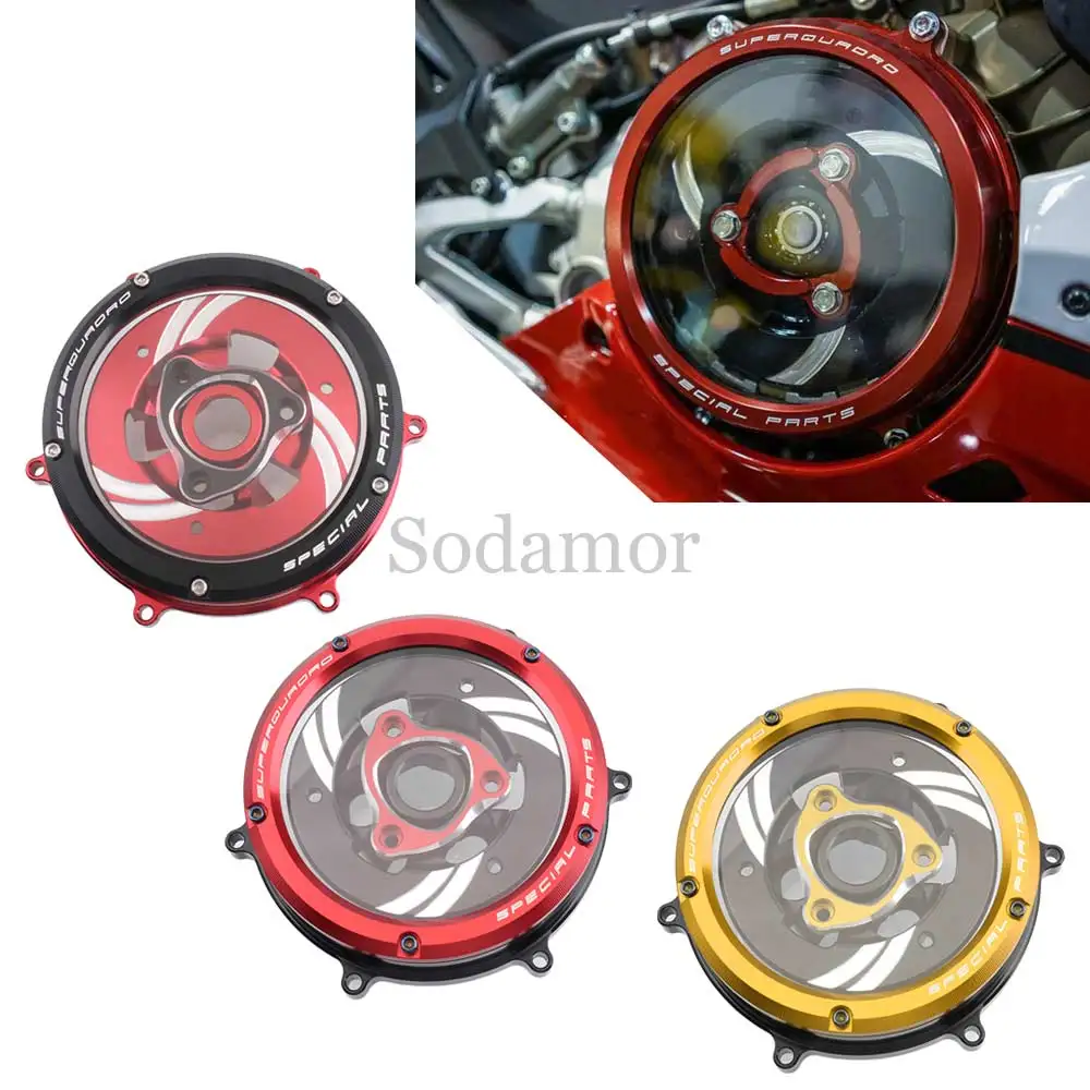 

For DUCATI SUPERBIKE PANIGALE V2 2020 2021 2022 2023 24 Motorcycle Part Engine Clear Clutch Case Cover Protector Guard Aluminum