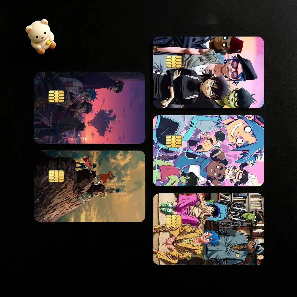 Hot Virtual Singer Gorillaz Band Credit Card HD Stickers Small Chip Waterproof Sticker Game Card Decal Gift