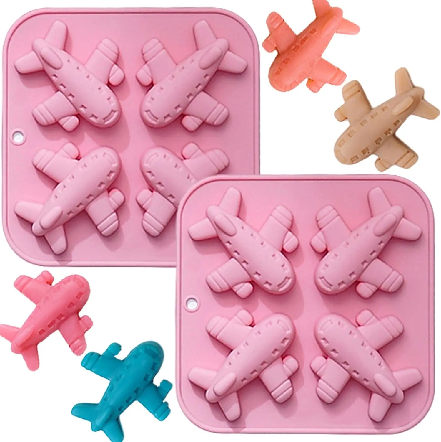 Airplane Silicone Molds for Chocolate Fondant Cake Candy Molud 3D Aircraft Themed Baking Accessories Birthday Party Decoration