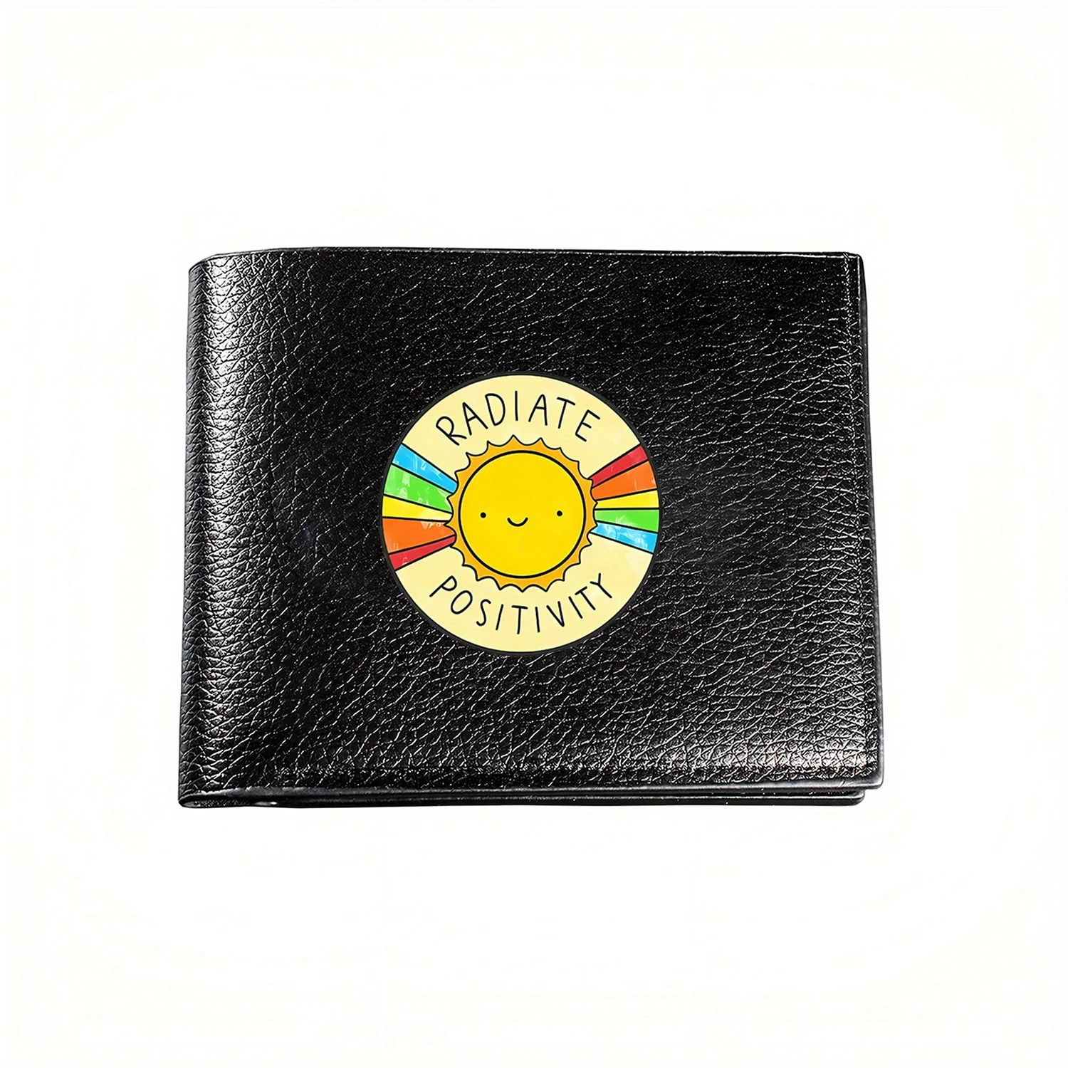 Radiate Positivity Sun Rainbow Graphic Wallet Business Mens Casual Elegant Simple Practical Quality Wallet Stylish Printing Crea