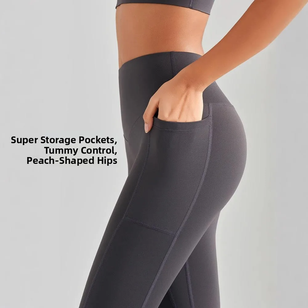 Pantaloni da yoga per l'interno dell'addome a vita alta sottile primaverile Pantaloni da donna in pelle arca Pantaloni di strato base per il sollevamento del sedere di grandi dimensioni