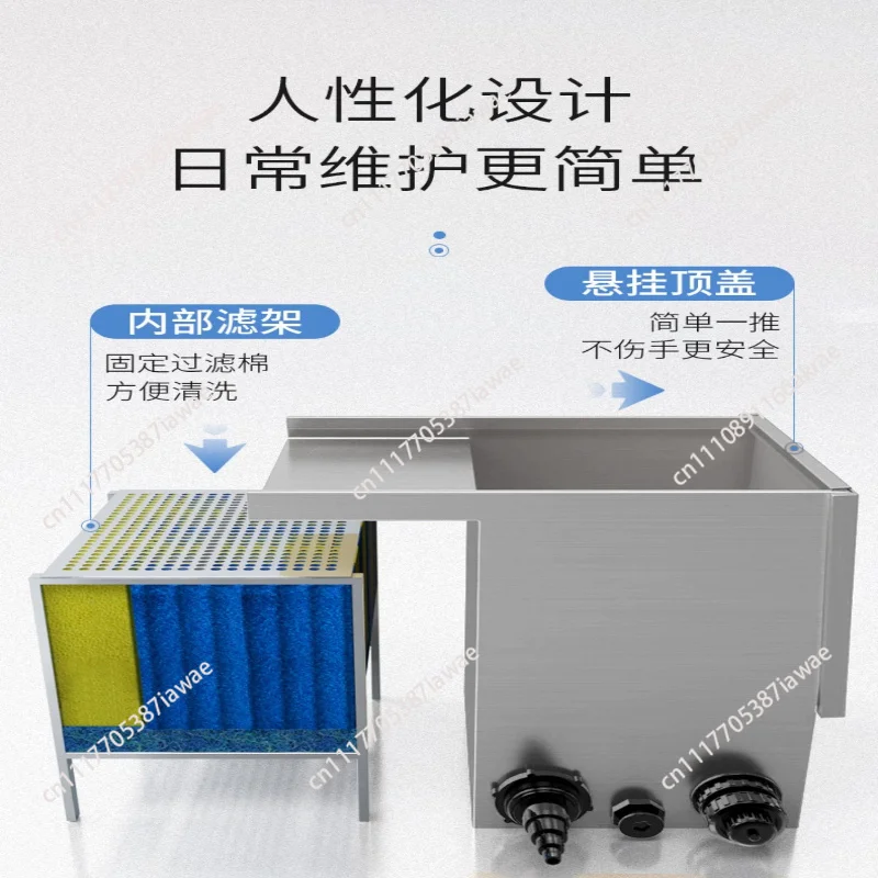 Fish pond filter Waterfall landscaping Fish pond circulation system Indoor and outdoor Koi pond water purification filter box