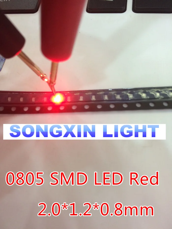 100pcs 0805 (2012) SMD LED Emitting Diode Kit Lamp Chip Light Beads Red Micro 3V SMT XIASOGNXIN LIGHT