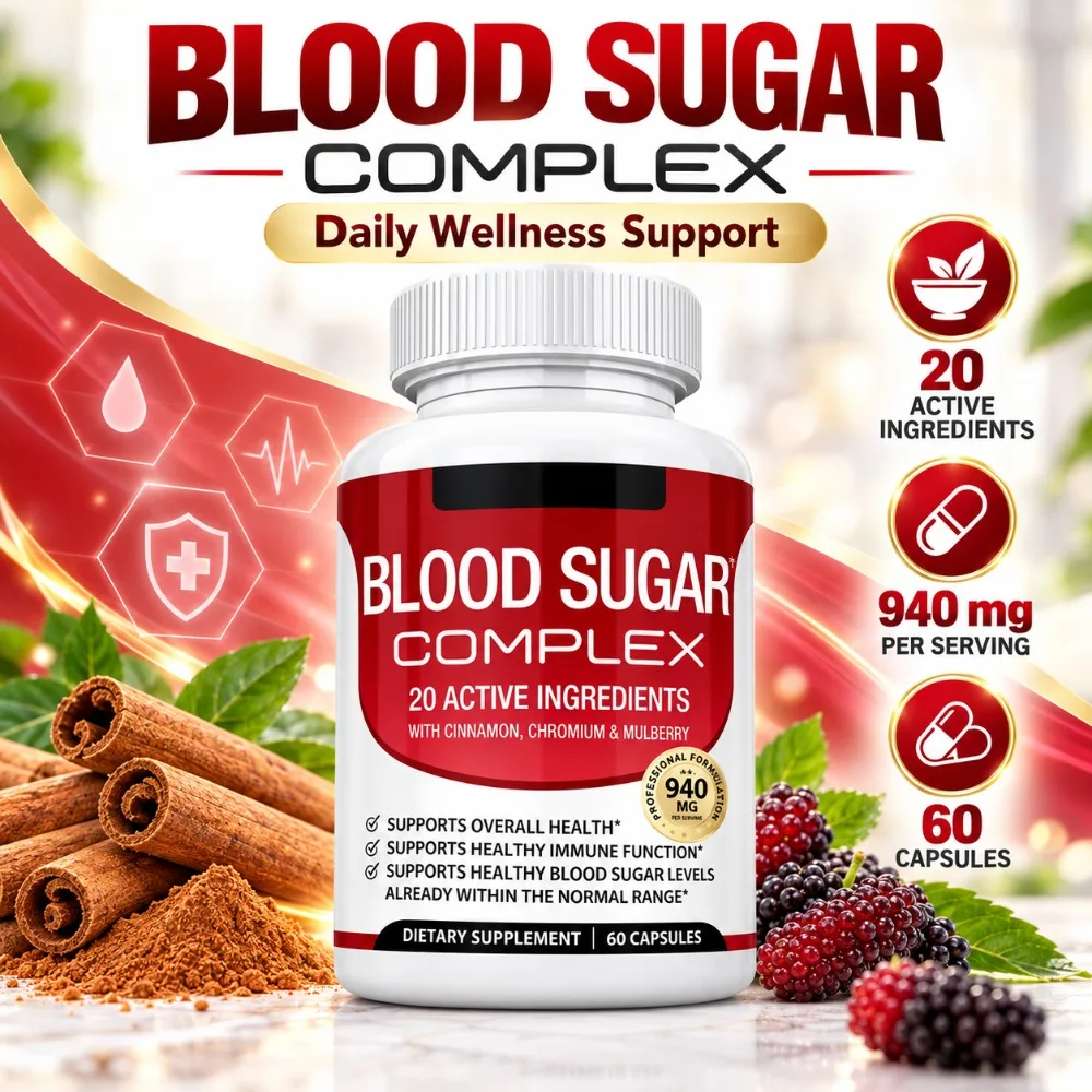 Blood Sugar Capsules Daily Wellness Supplements with Cinnamon & Alpha Lipoic Acid Ingredient Metabolic Balance Support 60 Count