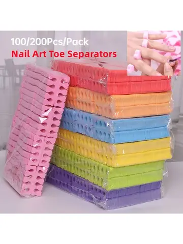 100,200pcs/Pack Nail Art Toe Separators Fingers Foots Sponge Soft UV Gel Polish Beauty Tools Manicure Pedicure Pack Nail Kits