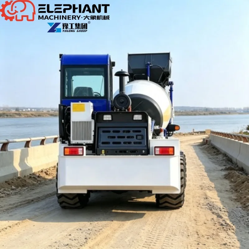 2.5m³ Left Front Drive Two-way Self Loading Concrete Mixer Truck Construction Cement Mixing Vehicle