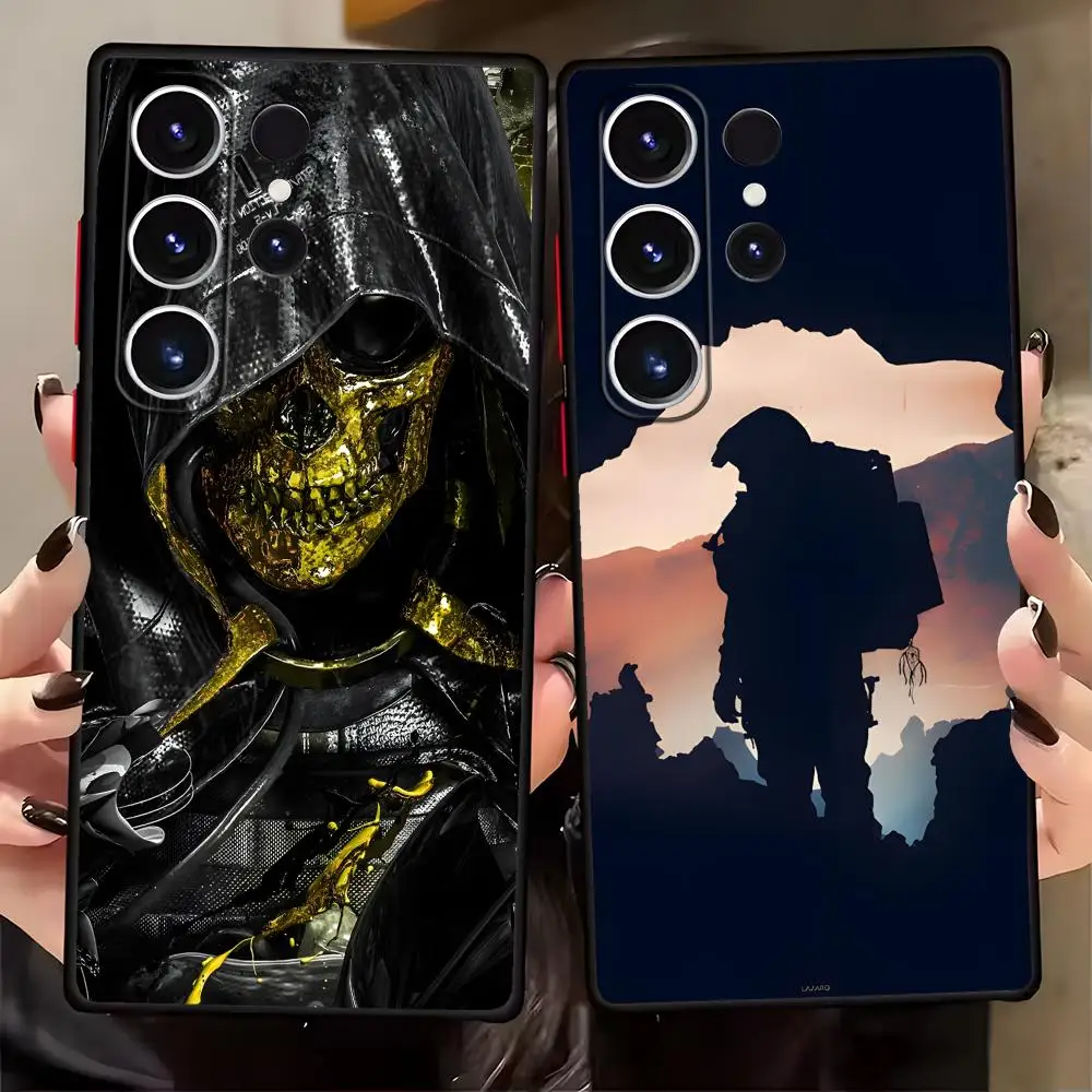 Funda de teléfono HOT GAME Death Stranding para Samsung Galaxy S26 S25 S24 S23 S22 S21 S20 Plus Ultra Note20, color negro suave