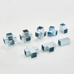 4PCS 20MM Square tube 90 degree right angle two way three-way iron tube guardrail square tube connector