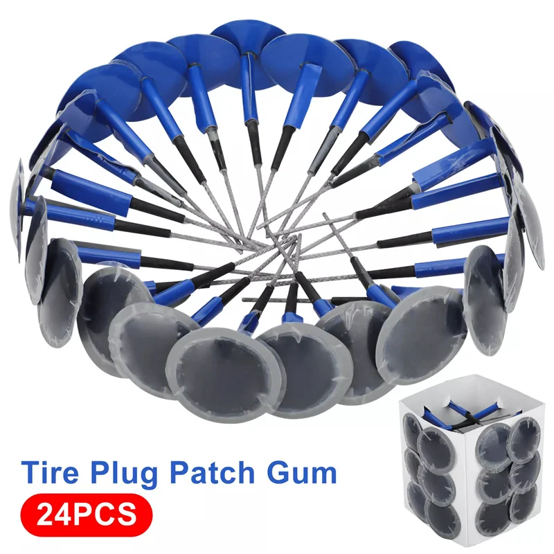 24 pz Auto Camion Spina Della Pneumatico Patch Kit di Riparazione Dei Pneumatici Patch Fungo Chiodo-pneumatico di Tenuta Gomma Puntura di Riparazione Spina Per Auto Auto bici