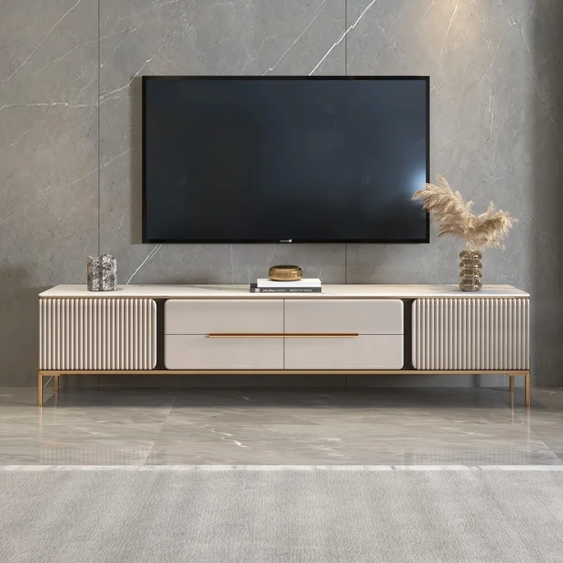 طاولة قهوة من بلاطة الصخور، خزانة تلفزيون، مزيج بسيط وحديث، خزانة تلفزيون لغرفة المعيشة، شقة صغيرة، طاولة تلفزيون فاخرة وخفيفة الوزن #3