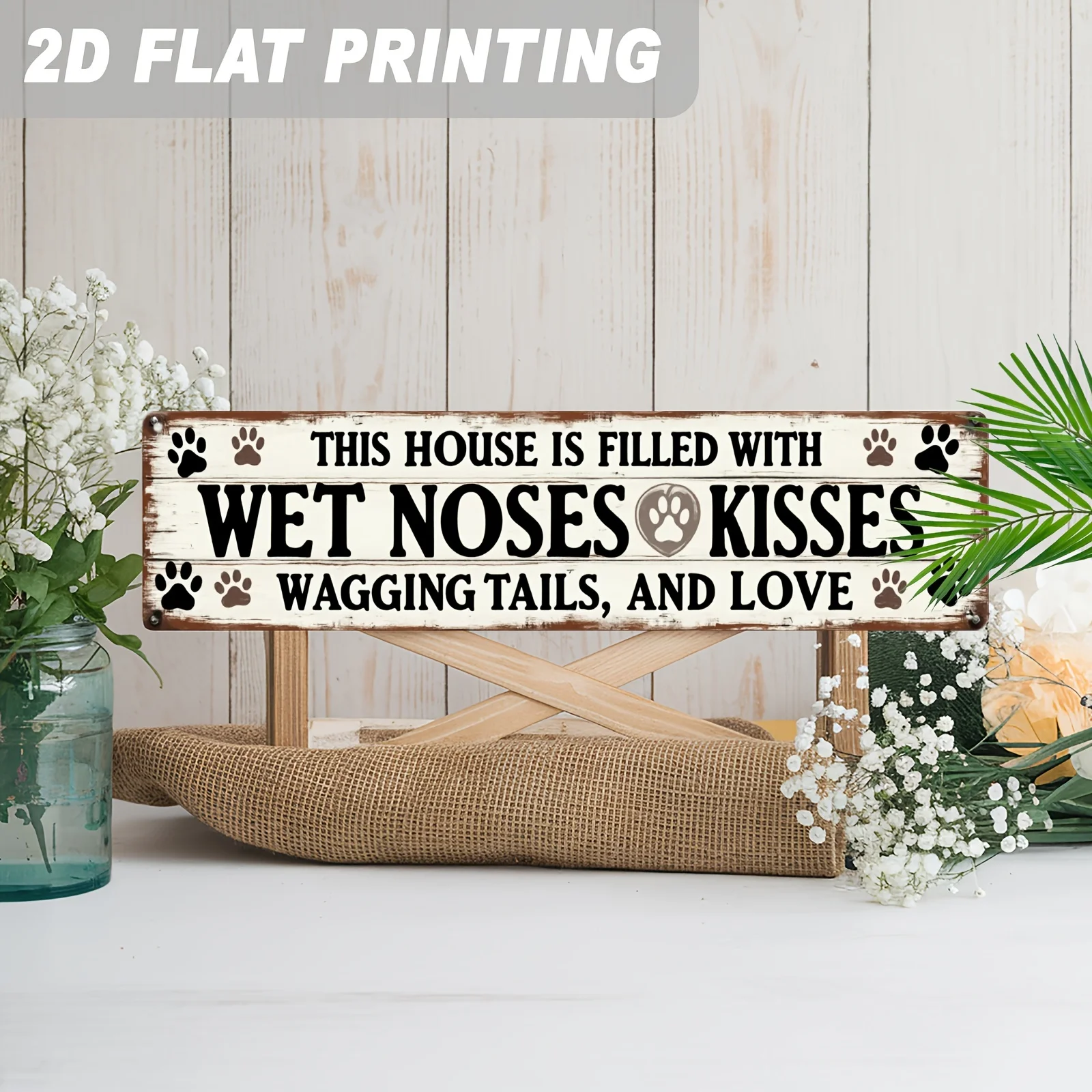 Style Dog Wall Decor with Paw Prints and 