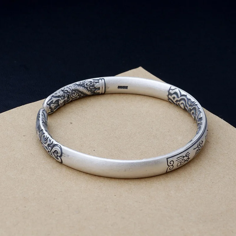 Bracelets en argent regardé S30/10/2018 pour femmes et hommes, sculpture de tête SunWuKong, RuYiJinGuBang, bracelet nuage de bon augure, bijoux psychium