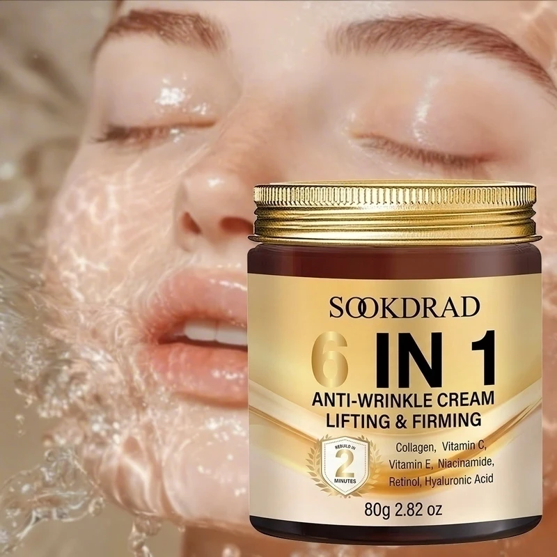6-in-1 Multi-Effect Cream with Collagen, Vitamin E, Fresh Moisturizing, Face & Neck, All Genders, 80g, All Skin, Daily Use