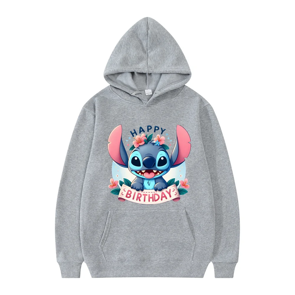 Sudadera con capucha de dibujos animados de Disney para hombre y mujer, suéter deportivo amarillo con dibujos animados de Stitch, moda de primavera y otoño, 2024