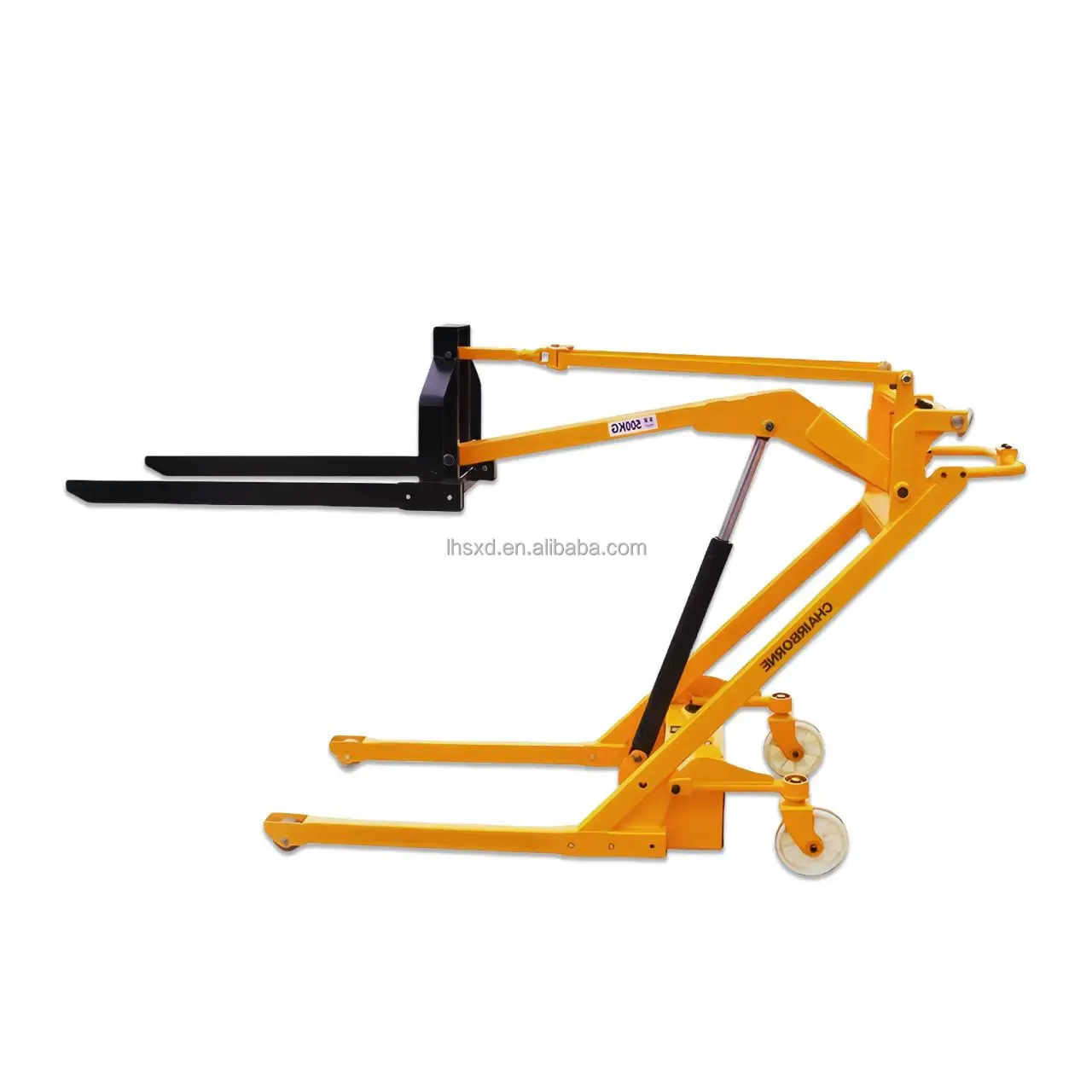 

500kg Curved Arm Elevated Stacker Folding Mini Electric Stacker