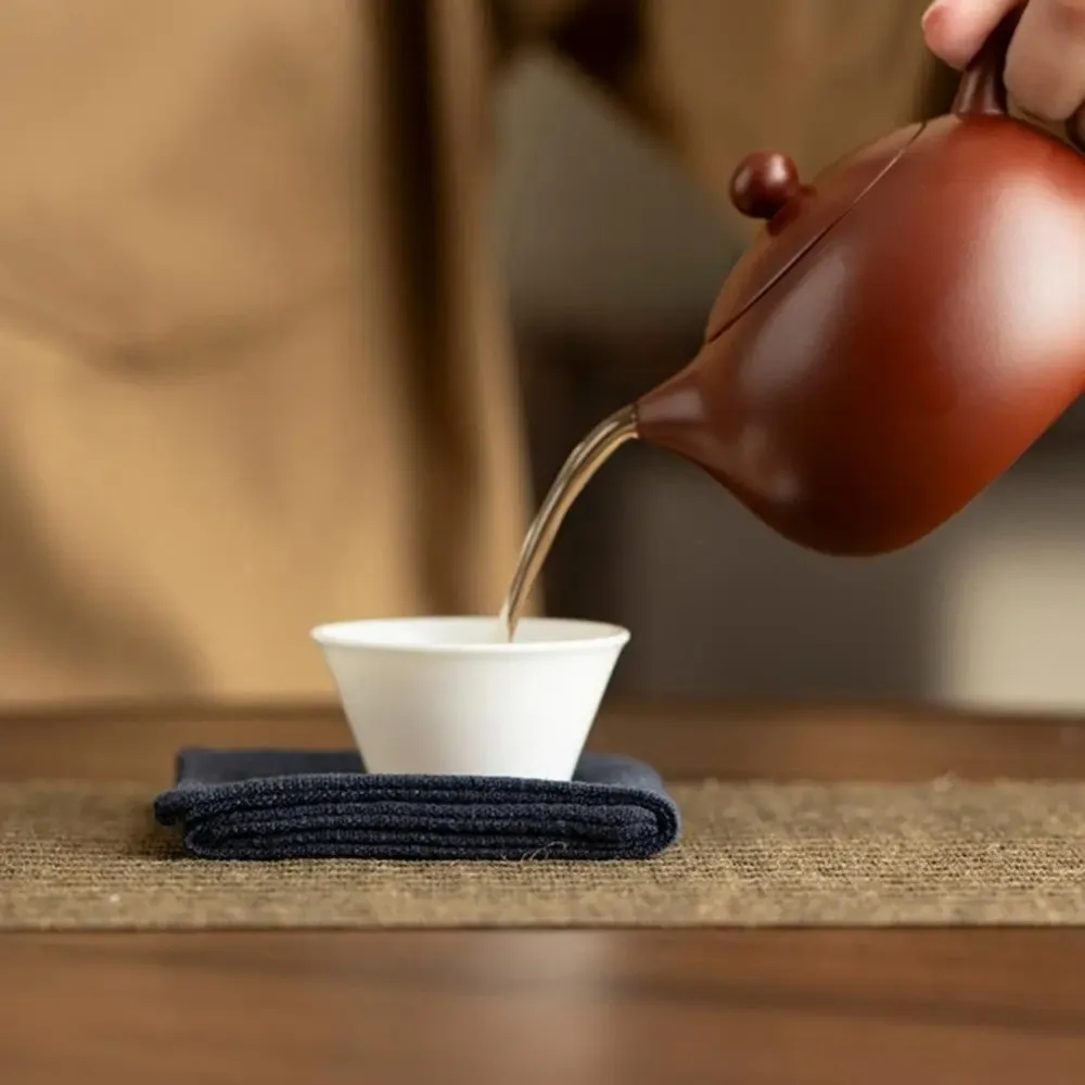 Zen Ramie Linen Tea Towel Multipurpose Cloth Kung Fu Teapot Mat Kitchen Towel Coaster Hand Towels Absorbent Towel Drying Dishes