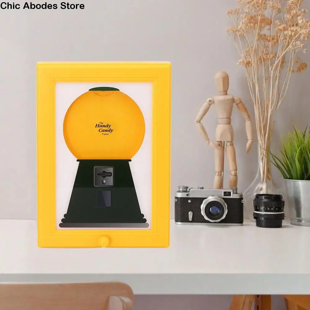 

Creative Candy Dispenser Picture Frame Dust-proof Moisture-proof Hanging Handy Candy Frame Easy Restock Rotating