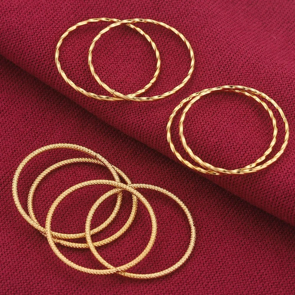 10pcs 30/50MM Twisted Large Circle Stainless Steel Gold Plated for Diy Connectors Earring Bezel Blank Jewellery Making Supplies