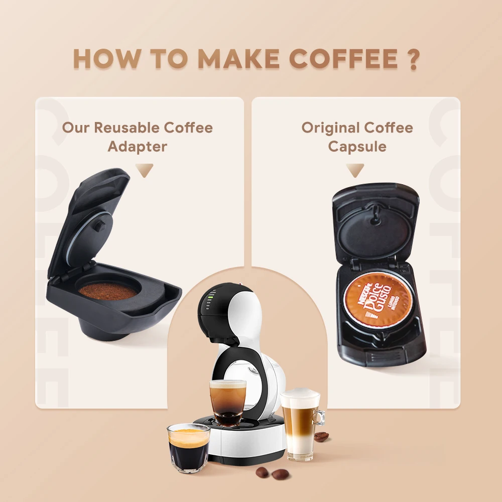 Reusable coffee capsule adapter refillable coffee powder holder for sweet Gusto Lumio EDG325 machine Kremer machine iCafilas