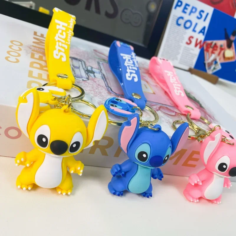 Anime Disney Schlüssel bund Kawaii Cartoon Lilo & Stich Angie niedlichen Puppe Schlüssel ring Ornament Schlüssel anhänger Auto Anhänger dekorieren Kinder Geschenke